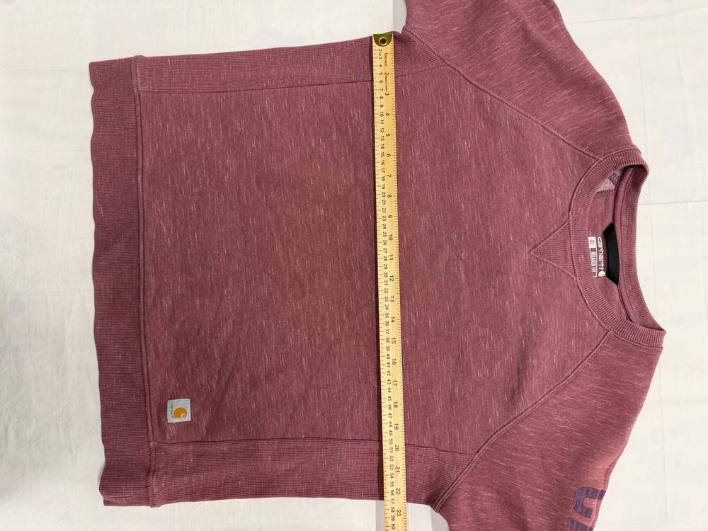 Carhartt Women's Relaxed Fit Midweight Crewneck Block Logo Sleeve Graphic Sweats - Picture 3 of 7
